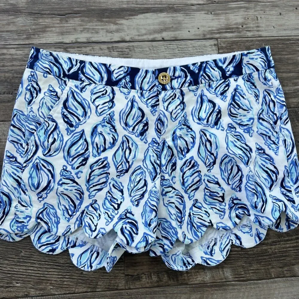 LILLY PULITZER Blue Seashell Buttercup Shorts 5